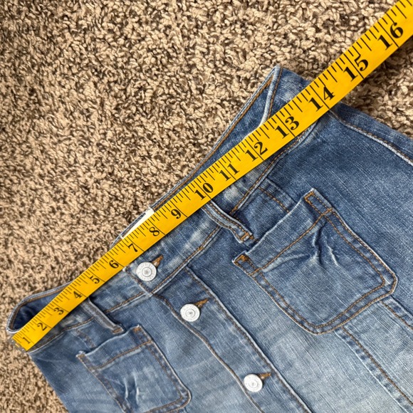 L.O.G.G. H&M Denim Skirt Womens 6 Blue Excellent Button Front A-Line Mini Skirt - Picture 5 of 6
